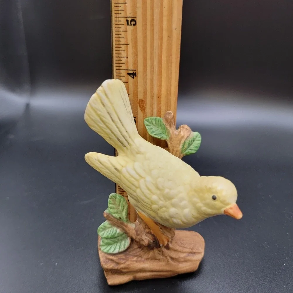 Vintage Porcelain Yellow Canary Bird Figurine Sculpture - 4